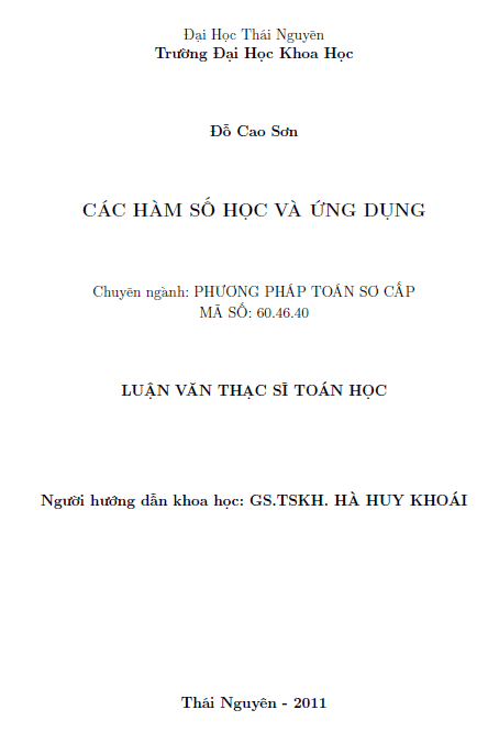 cac ham so hoc va ung dung