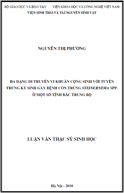 da dang di truyen vi khuan cong sinh voi tuyen trung ky sinh gay benh con trung steinernema spp o mot so tinh bac trung bo
