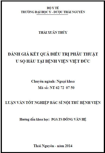 danh gia ket qua dieu tri phau thuat u so hau tai benh vien viet duc