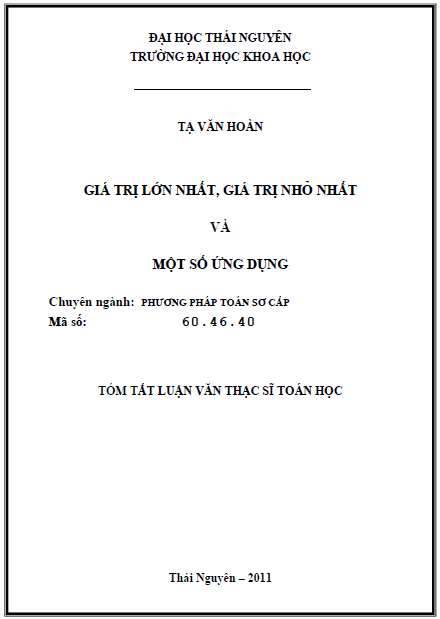gia tri lon nhat gia tri nho nhat va mot so ung dung