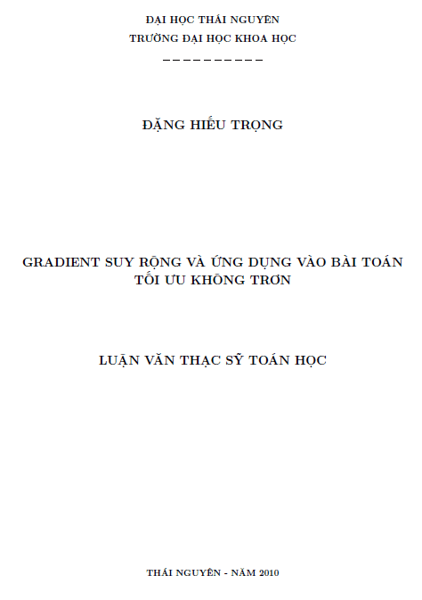 gradient suy rong va ung dung vao bai toan toi uu khong tron