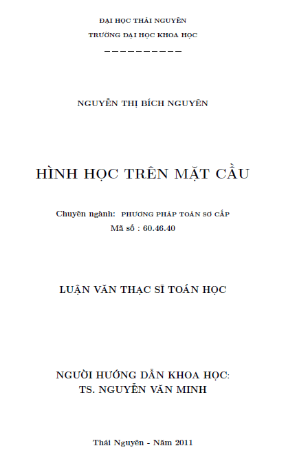 hinh hoc tren mat cau