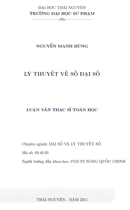 ly thuyet ve so dai so