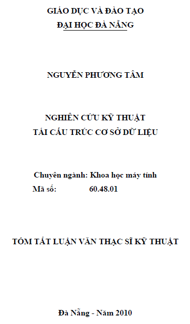 nghien cuu ky thuat tai cau truc co so du lieu