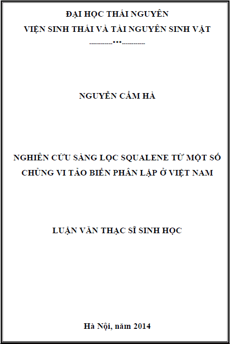 nghien cuu sang loc squalene tu mot so chung vi tao bien phan lap o viet nam