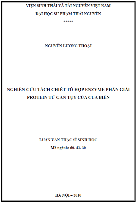 nghien cuu tach chiet to hop enzyme phan giai protein tu gan tuy cua bien viet nam