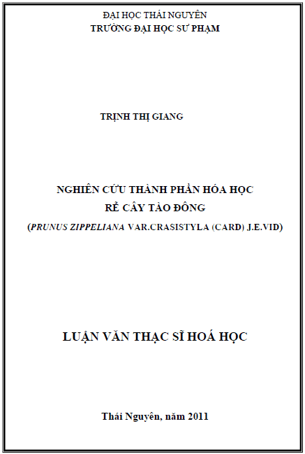 nghien cuu thanh phan hoa hoc re cay tao dong prunus zippeliana var crasistyla card j e vid