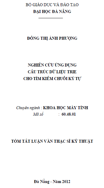 nghien cuu ung dung cau truc du lieu trie cho tim kiem chuoi ky tu