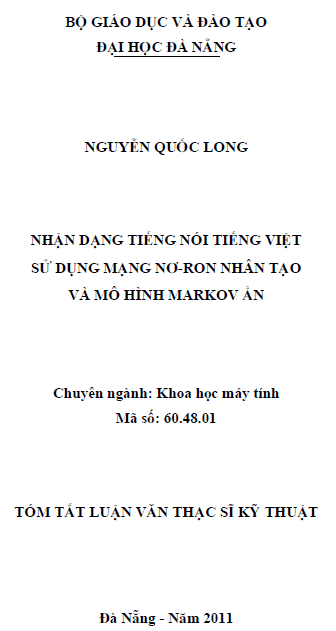 nhan dang tieng noi tieng viet su dung mang no ron nhan tao va mo hinh markov an