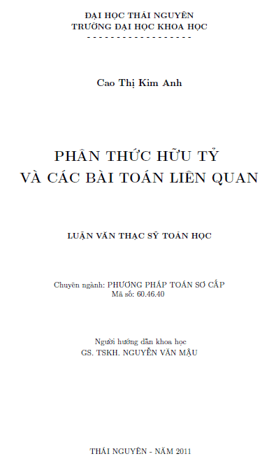 phan thuc huu ty va cac bai toan lien quan
