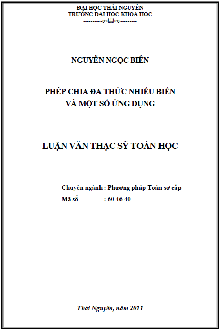 phep chia da thuc nhieu bien va mot so ung dung