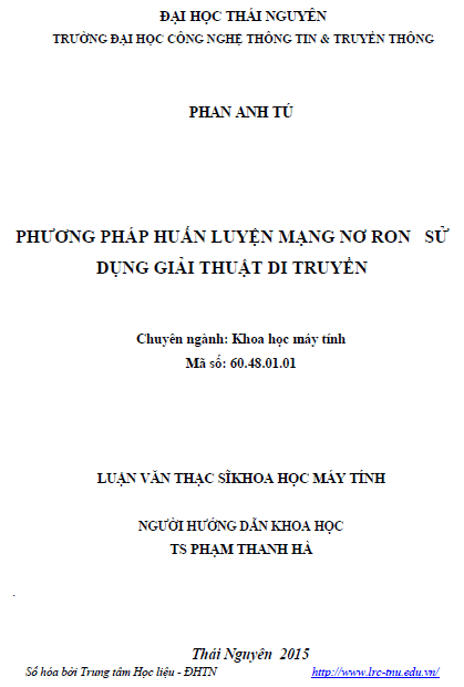 phuong phap huan luyen mang no ron su dung giai thuat di truyen