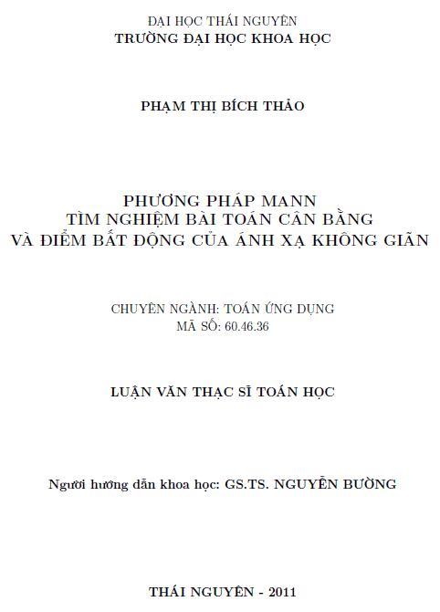phuong phap mann tim nghiem bai toan can bang va diem bat dong cua anh xa khong gian