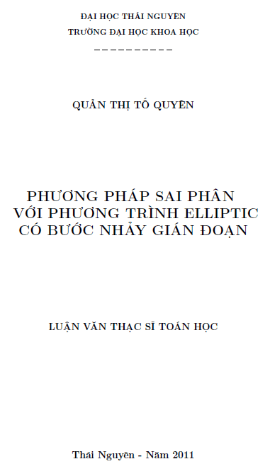 phuong phap sai phan voi phuong trinh elliptic co buoc nhay gian doan