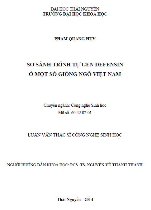 So sánh trình tự gen Defensin ở một số giống ngô Việt Nam 1 so sanh trinh tu gen defensin o mot so giong ngo viet nam