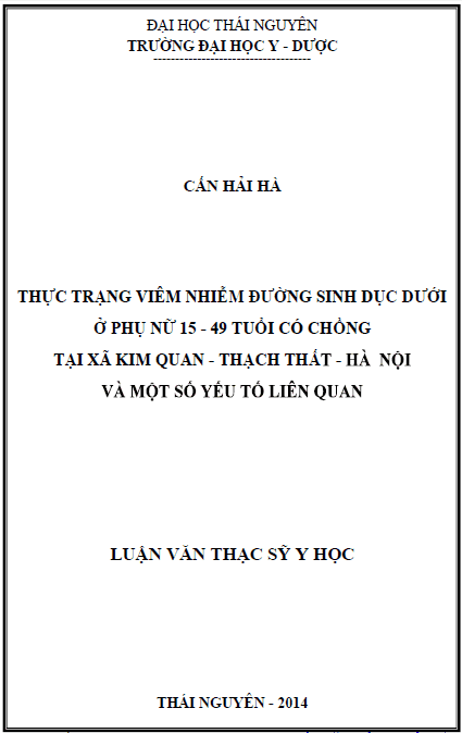 thuc trang viem nhiem duong sinh duc duoi o phu nu 15 49 tuoi co chong tai xa kim quan thach that ha noi va mot so yeu to lien quan