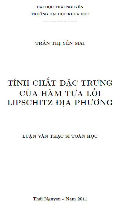 tinh chat dac trung cua ham tua loi lipschitz dia phuong