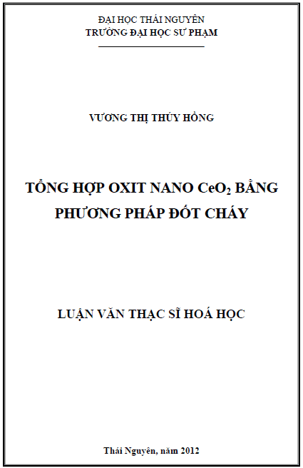 tong hop oxit nano ceo2 bang phuong phap dot chay