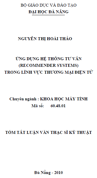 ung dung he thong tu van recommender systems trong linh vuc thuong mai dien tu