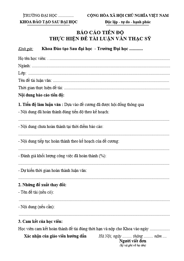 Mẫu báo cáo tiến độ thực hiện đề tài luận văn thạc sĩ 1 Screenshot 2025 06 03 134036