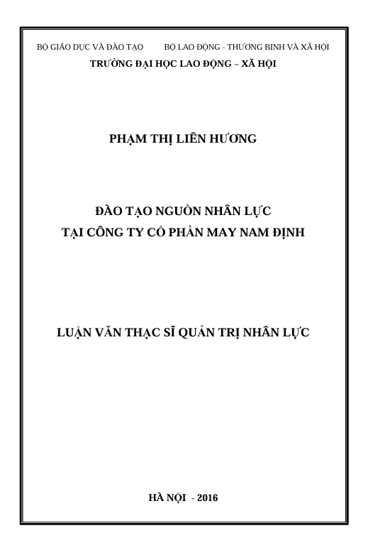 Đào tạo nguồn nhân lực tại Công ty Cổ phần may Nam Định 1 Screenshot 2025 06 06 145240