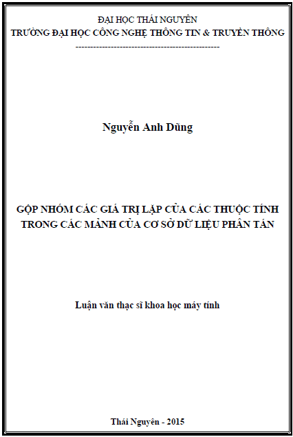 gop nhom cac gia tri lap cua cac thuoc tinh trong cac manh cua co so du lieu phan tan