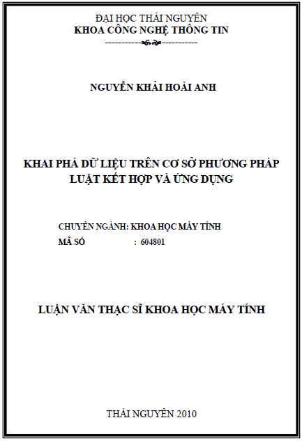 khai pha du lieu tren co so phuong phap luat ket hop va ung dung
