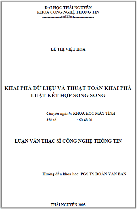 khai pha du lieu va thuat toan khai pha luat ket hop song song