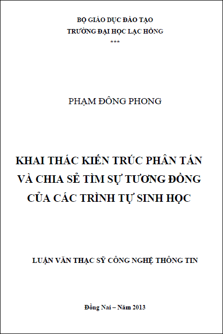 khai thac kien truc phan tan va chia se tim su tuong dong cua cac trinh tu sinh hoc
