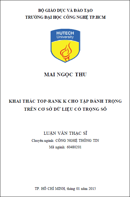 khai thac top rank k cho tap danh trong tren co so du lieu co trong so