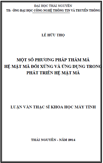 mot so phuong phap tham ma he mat ma doi xung va ung dung trong phat trien he mat ma