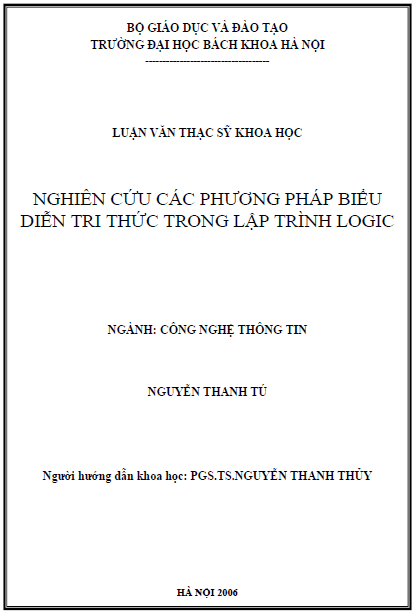 nghien cuu cac phuong phap bieu dien tri thuc trong lap trinh logic