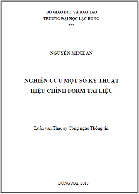 nghien cuu mot so ky thuat hieu chinh form tai lieu