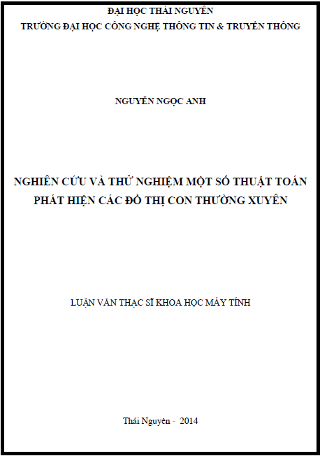 nghien cuu va thu nghiem mot so thuat toan phat hien cac do thi con thuong