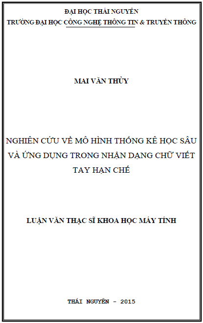 nghien cuu ve mo hinh thong ke hoc sau va ung dung trong nhan dang chu viet tay han che
