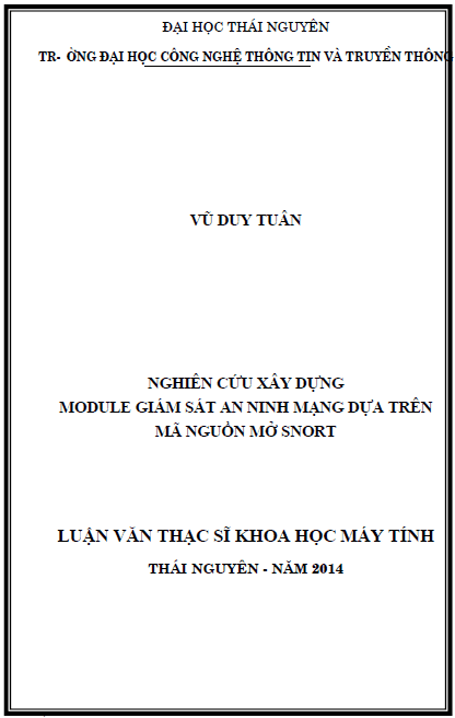 nghien cuu xay dung module giam sat an ninh mang dua tren ma nguon mo snort
