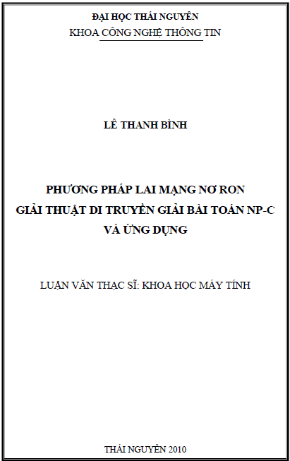 phuong phap lai mang noron giai thuat di truyen giai bai toan np c va ung dung