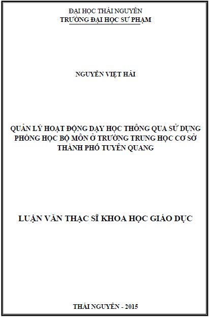 quan ly hoat dong day hoc thong qua su dung phong hoc bo mon o truong trung hoc co so thanh pho tuyen quang