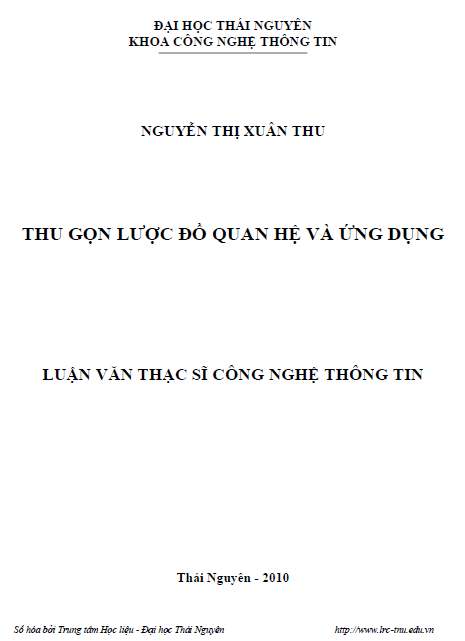 thu gon luoc do quan he va ung dung