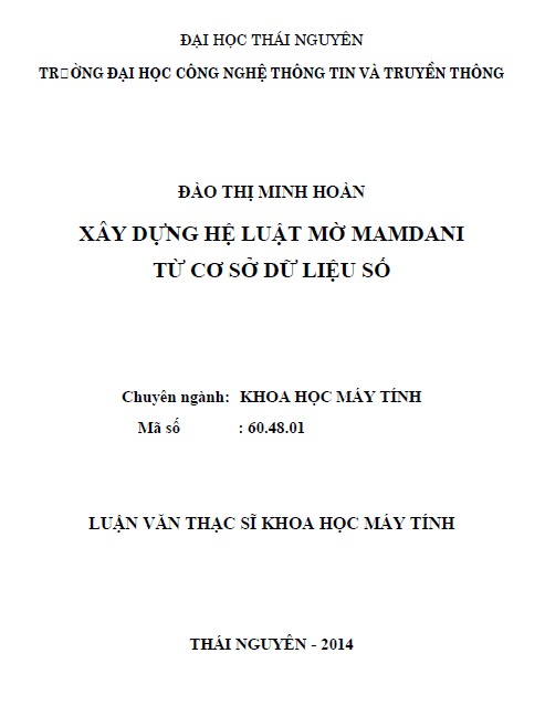 xay dung he luat mo mamdani tu co so du lieu so