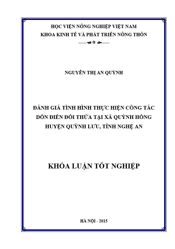 ĐÁNH GIÁ TÌNH HÌNH THỰC HIỆN CÔNG TÁC DỒN ĐIỀN ĐỔI THỬA TẠI XÃ QUỲNH HỒNG HUYỆN QUỲNH LƯU, TỈNH NGHỆ AN 1 屏幕截图 2025 06 09 204845