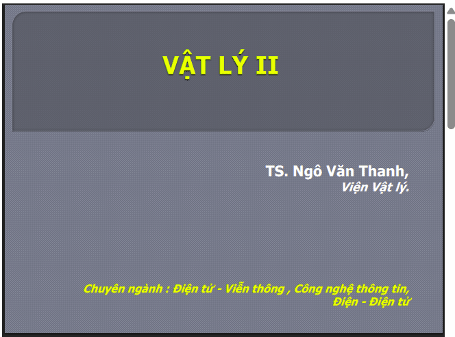 Bài giảng Vật lý II (Phần 3: Vật lý lượng tử): Chương 7 - TS. TS. Ngô Văn Thanh 1 Anh chup man hinh 2025 07 07 134619