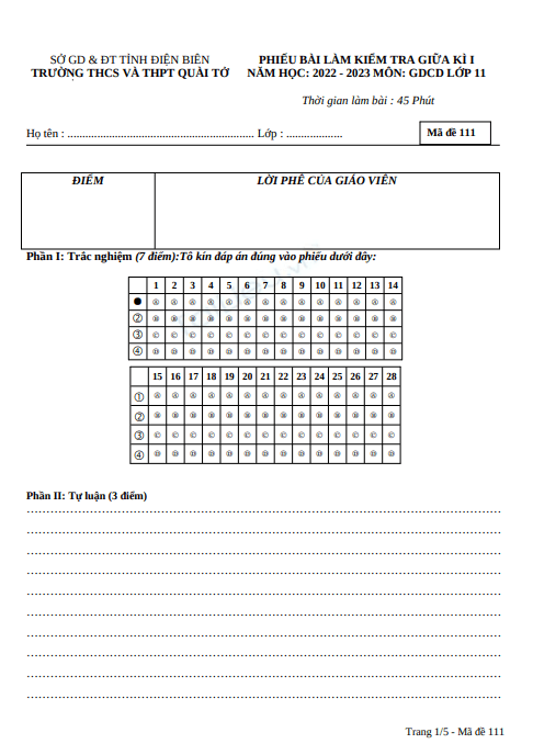Đề thi giữa học kì 1 môn GDCD lớp 11 năm 2022-2023 - Trường THPT Quài Tở, Điện Biên 1 Anh chup man hinh 2025 07 13 151637