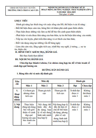 Đề thi học kì 2 môn Hoạt động trãi nghiệp, hướng nghiệp lớp 6 năm 2024-2025 có đáp án - Trường THCS Trần Cao Vân, Duy Xuyên 1 Anh chup man hinh 2025 07 14 103547