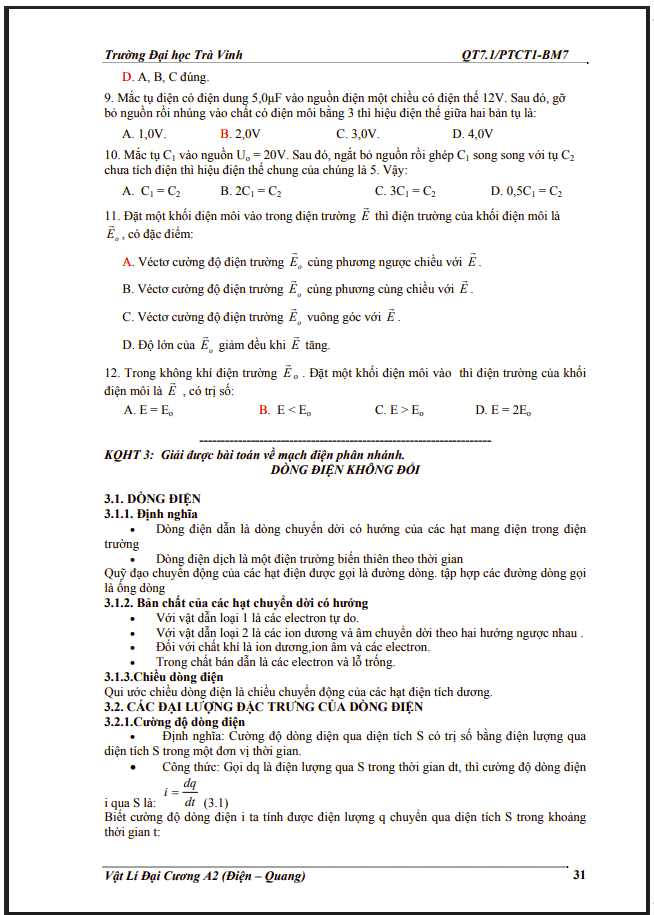 Bài giảng vật lý đại cương 2 : Điện - Quang part 4 1 Anh chup man hinh 2025 07 15 145142