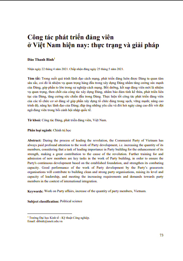 Công tác phát triển đảng viên ở Việt Nam hiện nay: Thực trạng và giải pháp 1 Anh chup man hinh 2025 07 18 142252