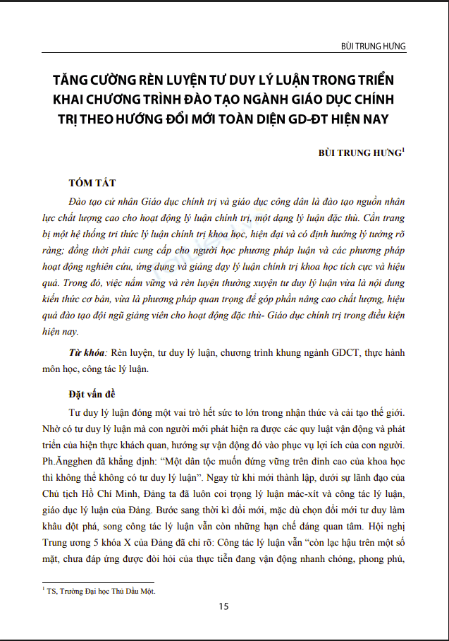 Tăng cường rèn luyện tư duy lý luận trong triển khai chương trình đào tạo ngành Giáo dục chính trị theo hướng đổi mới toàn diện GD-ĐT hiện nay 1 Anh chup man hinh 2025 07 18 210117