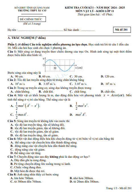 Đề thi học kì 1 môn Vật lý lớp 11 năm 2024-2025 - Trường THPT Âu Cơ, Quảng Nam 1 Anh chup man hinh 2025 07 19 092546