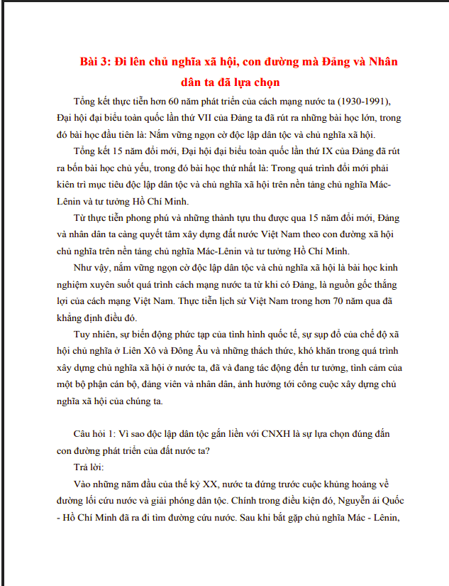 Tư tưởng Hồ Chí Minh: Bài 3: Đi lên chủ nghĩa xã hội, con đường mà Đảng và Nhân dân ta đã lựa chọn 1 Anh chup man hinh 2025 07 20 093255