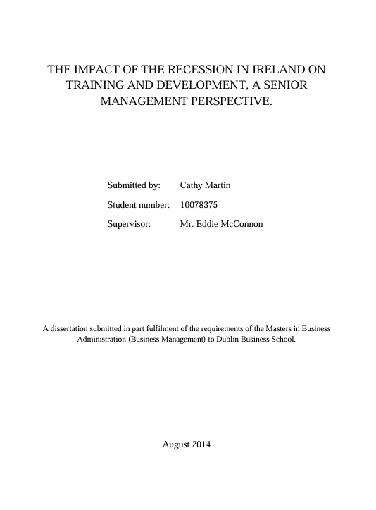THE IMPACT OF THE RECESSION IN IRELAND ON TRAINING AND DEVELOPMENT, A SENIOR MANAGEMENT PERSPECTIVE 1 Screenshot 2025 07 06 073920
